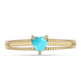 Arannyal Bevont Ezüst Gyűrű Csipkerózsika Türkizzel