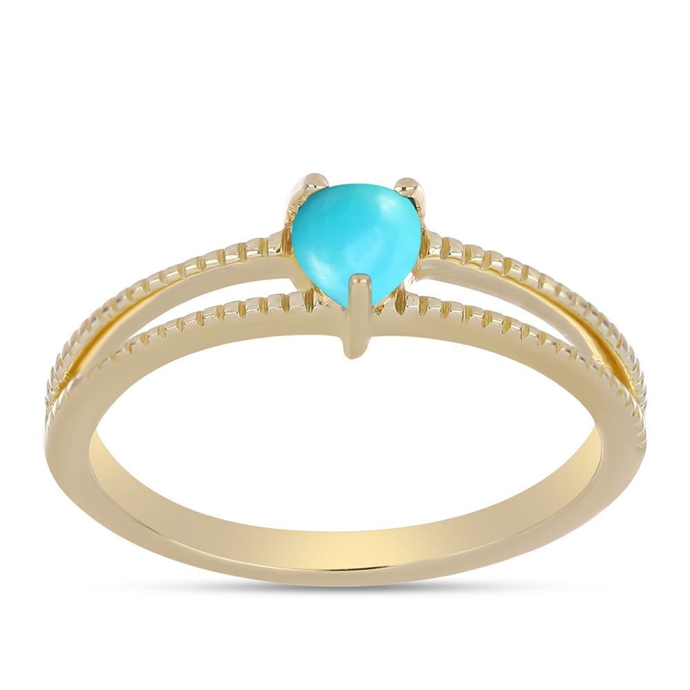 Arannyal Bevont Ezüst Gyűrű Csipkerózsika Türkizzel