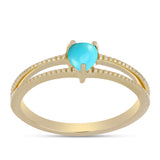 Arannyal Bevont Ezüst Gyűrű Csipkerózsika Türkizzel