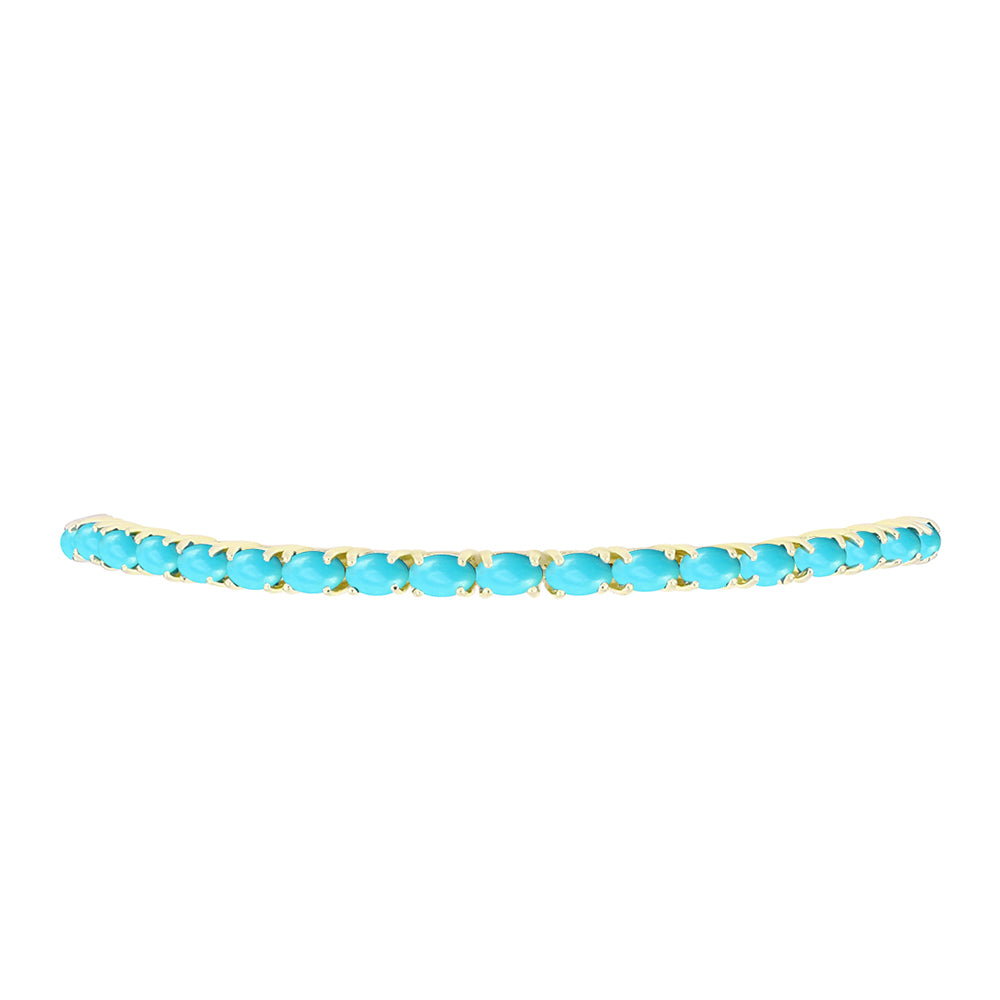 Arannyal Bevont Ezüst Karkötő Csipkerózsika Türkizzel