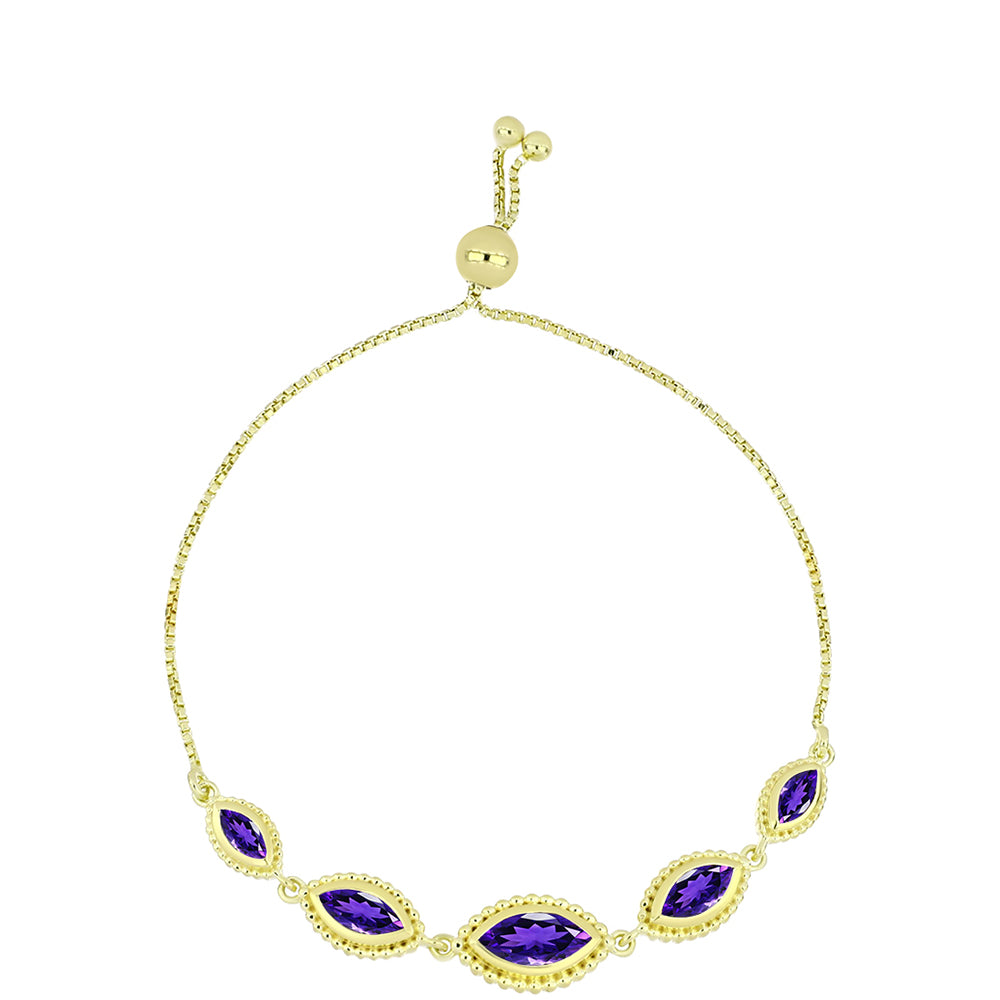 Arannyal Bevont Ezüst Karkötő Marokkói Ametiszttel