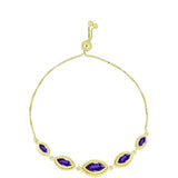 Arannyal Bevont Ezüst Karkötő Marokkói Ametiszttel