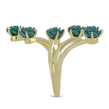 Arannyal Bevont Ezüst Gyűrű Csipkerózsika Türkizzel