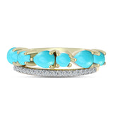 Arannyal Bevont Ezüst Gyűrű Csipkerózsika Türkizzel és Fehér Topázzal