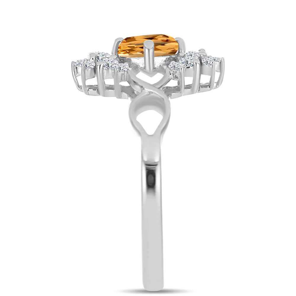 Ezüst Gyűrű "Császársárga" Topázzal és Fehér Topázzal