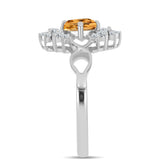 Ezüst Gyűrű "Császársárga" Topázzal és Fehér Topázzal