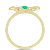 Arannyal Bevont Ezüst Gyűrű Kolumbiai Smaragddal