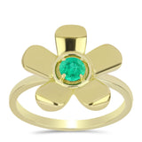 Arannyal Bevont Ezüst Gyűrű Kolumbiai Smaragddal
