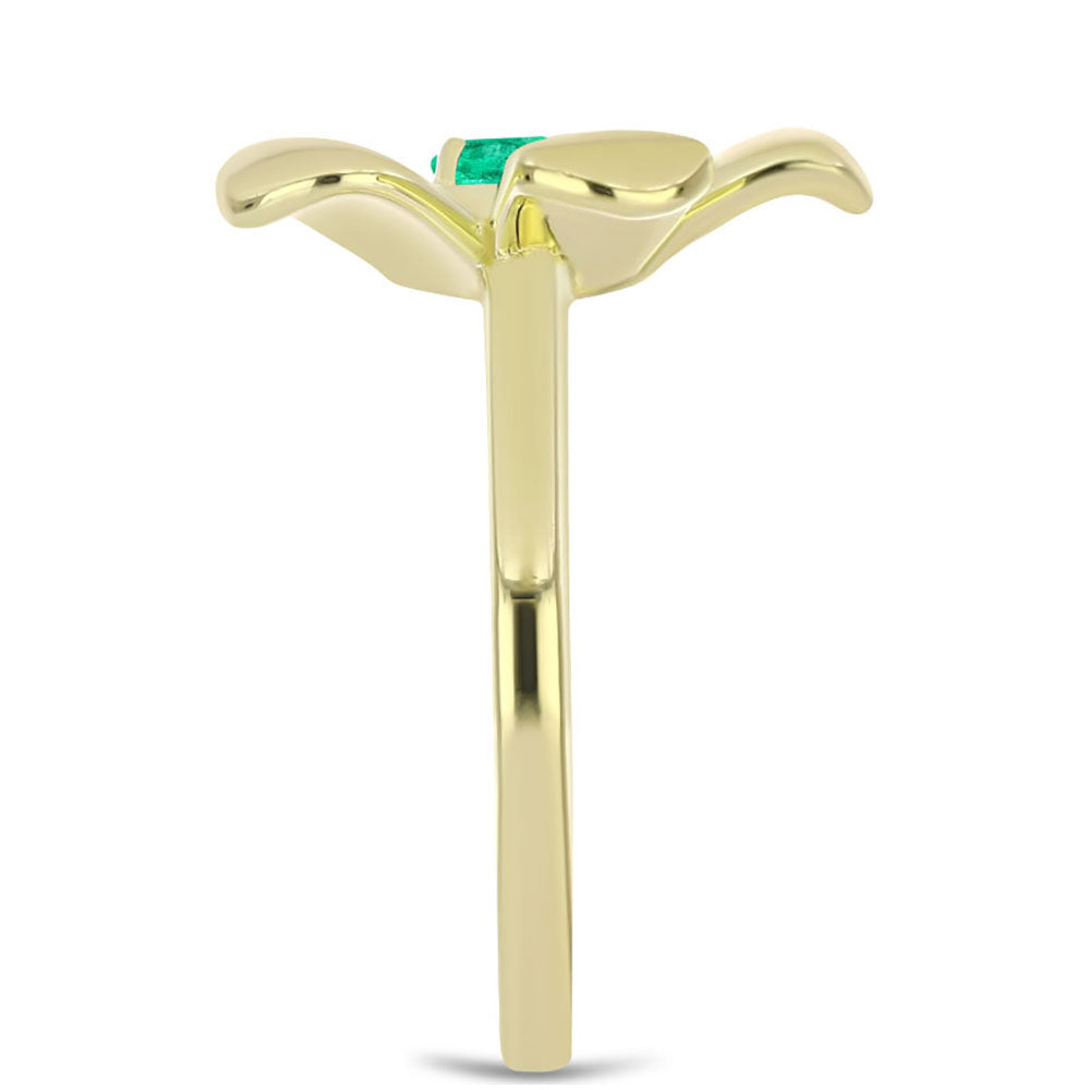 Arannyal Bevont Ezüst Gyűrű Kolumbiai Smaragddal