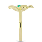 Arannyal Bevont Ezüst Gyűrű Kolumbiai Smaragddal