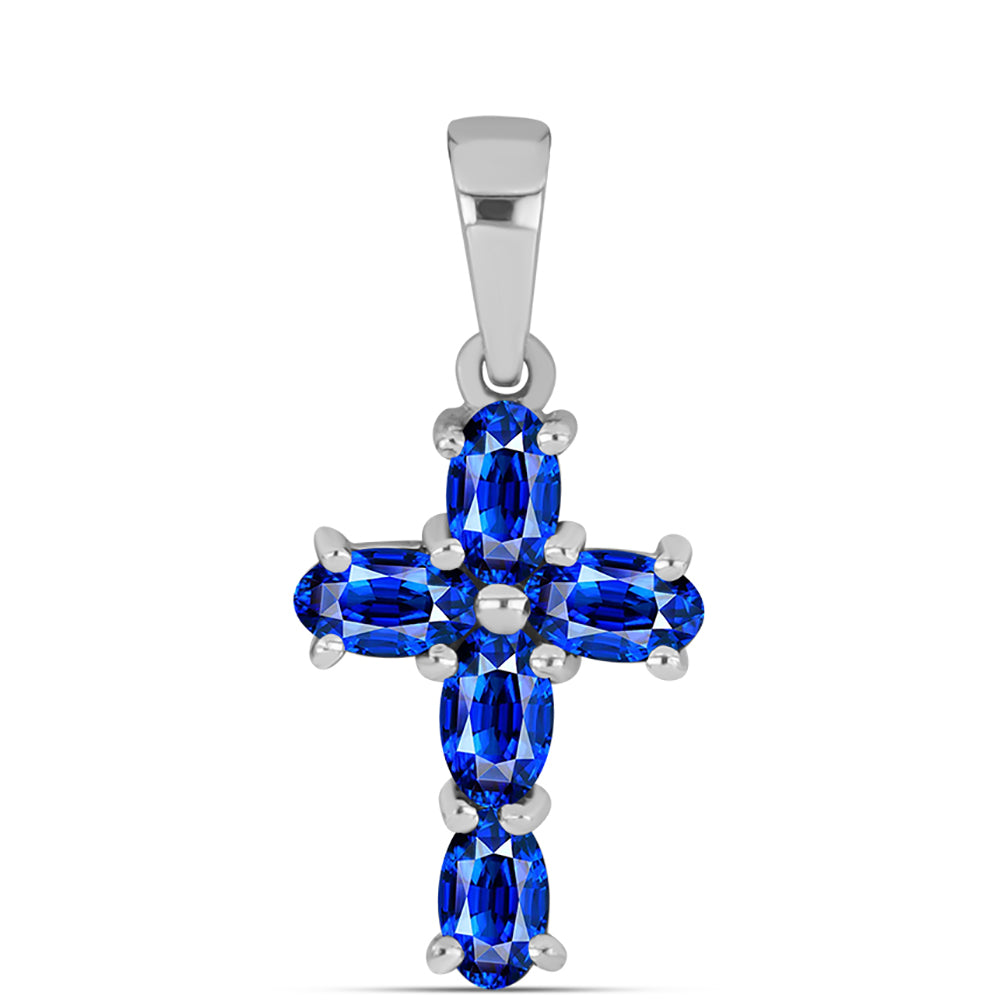 Kereszt Ezüst Szett Ausztrál Kék Zafírral ( Fülbevaló+Gyűrű+Medál )