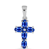 Kereszt Ezüst Szett Ausztrál Kék Zafírral ( Fülbevaló+Gyűrű+Medál )