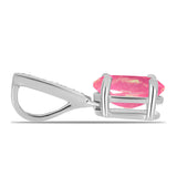 Ezüst Medál Rózsaszínű Opállal és Fehér Topázzal