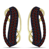 Arannyal Bevont Ezüst Fülbevaló Barton Gránáttal