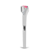 Ezüst Gyűrű Rózsaszínű Opállal és Fehér Topázzal