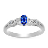 Ezüst Gyűrű Ausztrál Kék Zafírral és Fehér Topázzal