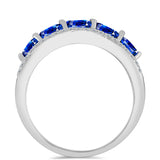 Ezüst Gyűrű Ausztrál Kék Zafírral és Fehér Topázzal