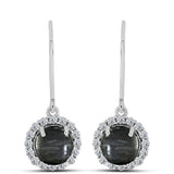 Ezüst Fülbevaló Picasso Jáspissal és Fehér Topázzal