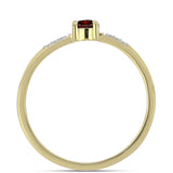 Arannyal Bevont Ezüst Gyűrű Barton Gránáttal és Fehér Topázzal