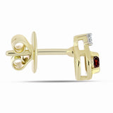 Arannyal Bevont Ezüst Fülbevaló Barton Gránáttal és Fehér Topázzal