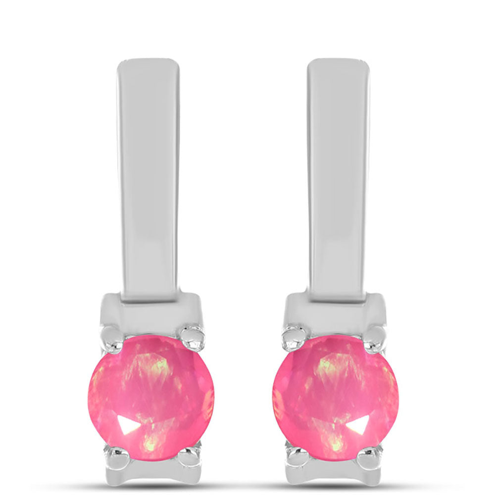 Ezüst Fülbevaló Rózsaszínű Opállal