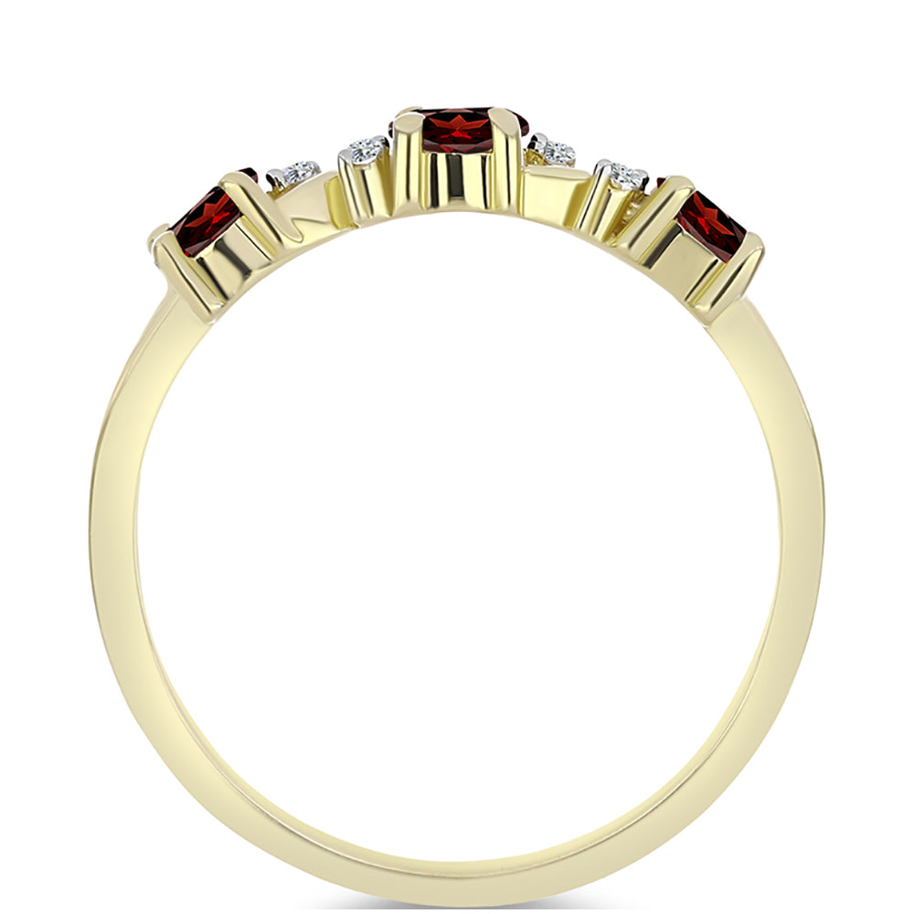 Arannyal Bevont Ezüst Gyűrű Barton Gránáttal és Fehér Topázzal
