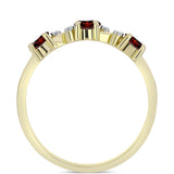 Arannyal Bevont Ezüst Gyűrű Barton Gránáttal és Fehér Topázzal