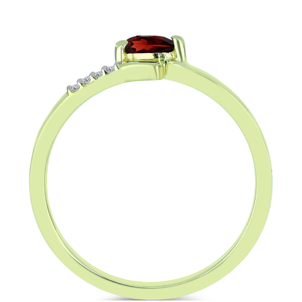 Arannyal Bevont Ezüst Gyűrű Barton Gránáttal és Fehér Topázzal