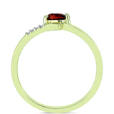 Arannyal Bevont Ezüst Gyűrű Barton Gránáttal és Fehér Topázzal