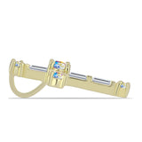 Kereszt Arannyal Bevont Ezüst Medál Jég Moissanite-tel és Fehér Cirkónnal