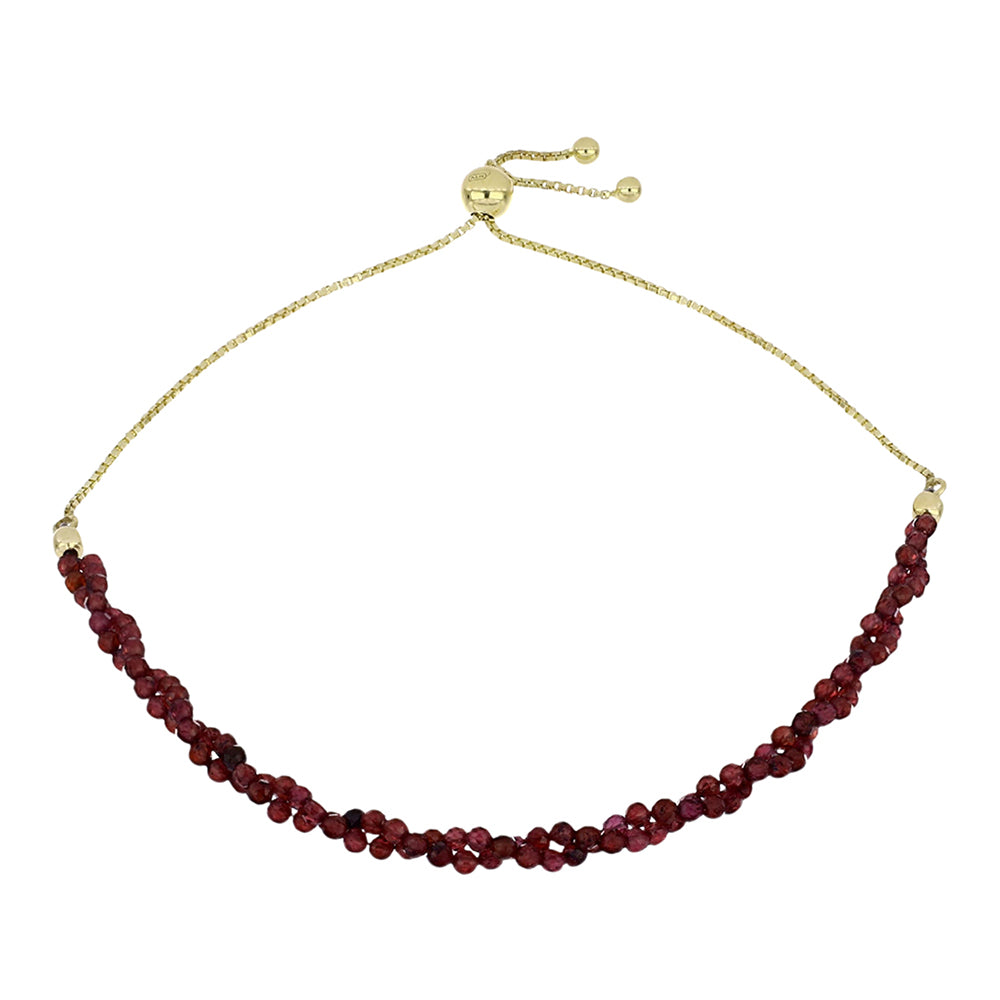 Arannyal Bevont Ezüst Karkötő Barton Gránáttal