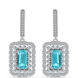 Ezüst Fülbevaló Paraiba Kvarccal és Fehér Topázzal