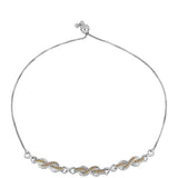 Ezüst Karkötő Pezsgő Moissanite-tal