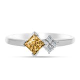 Ezüst Gyűrű Pezsgő Moissanite-tal és Fehér Topázzal