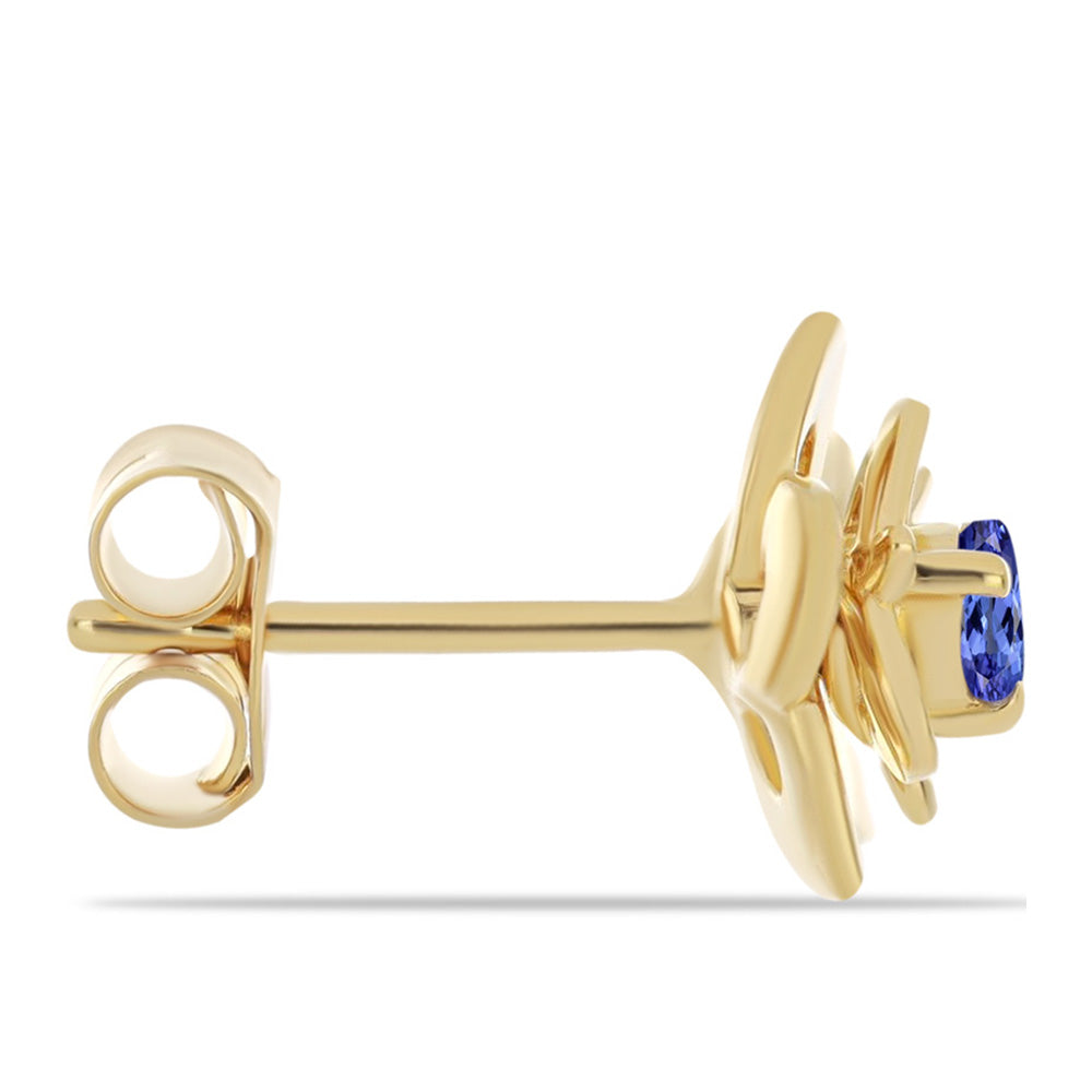 Arannyal Bevont Ezüst Fülbevaló Tanzanittal