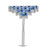 Ezüst Gyűrű Óceánkék Moissanite-tal