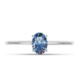Ezüst Gyűrű Óceánkék Moissanite-tal