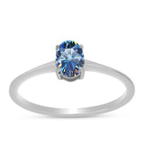 Ezüst Gyűrű Óceánkék Moissanite-tal