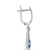 Ezüst Fülbevaló Óceánkék Moissanite-tal