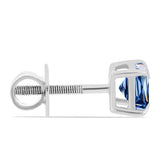 Ezüst Fülbevaló Óceánkék Moissanite-tal
