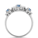 Ezüst Gyűrű Óceánkék Moissanite-tal