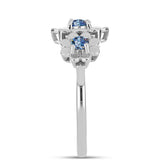 Ezüst Gyűrű Óceánkék Moissanite-tal