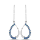Ezüst Fülbevaló Óceánkék Moissanite-tal