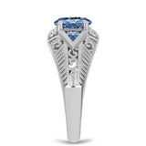 Ezüst Gyűrű Óceánkék Moissanite-tal