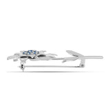 Ezüst Bross Óceánkék Moissanite-tal