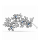 Ezüst Bross Óceánkék Moissanite-tal