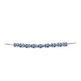Ezüst Karkötő Óceánkék Moissanite-tal