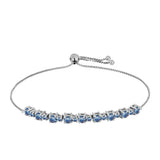 Ezüst Karkötő Óceánkék Moissanite-tal