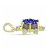 Arannyal Bevont Ezüst Medál Lila Drusy-val és Fehér Topázzal
