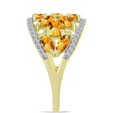Arannyal Bevont Ezüst Gyűrű Rio Golden Citrinnel és Fehér Topázzal
